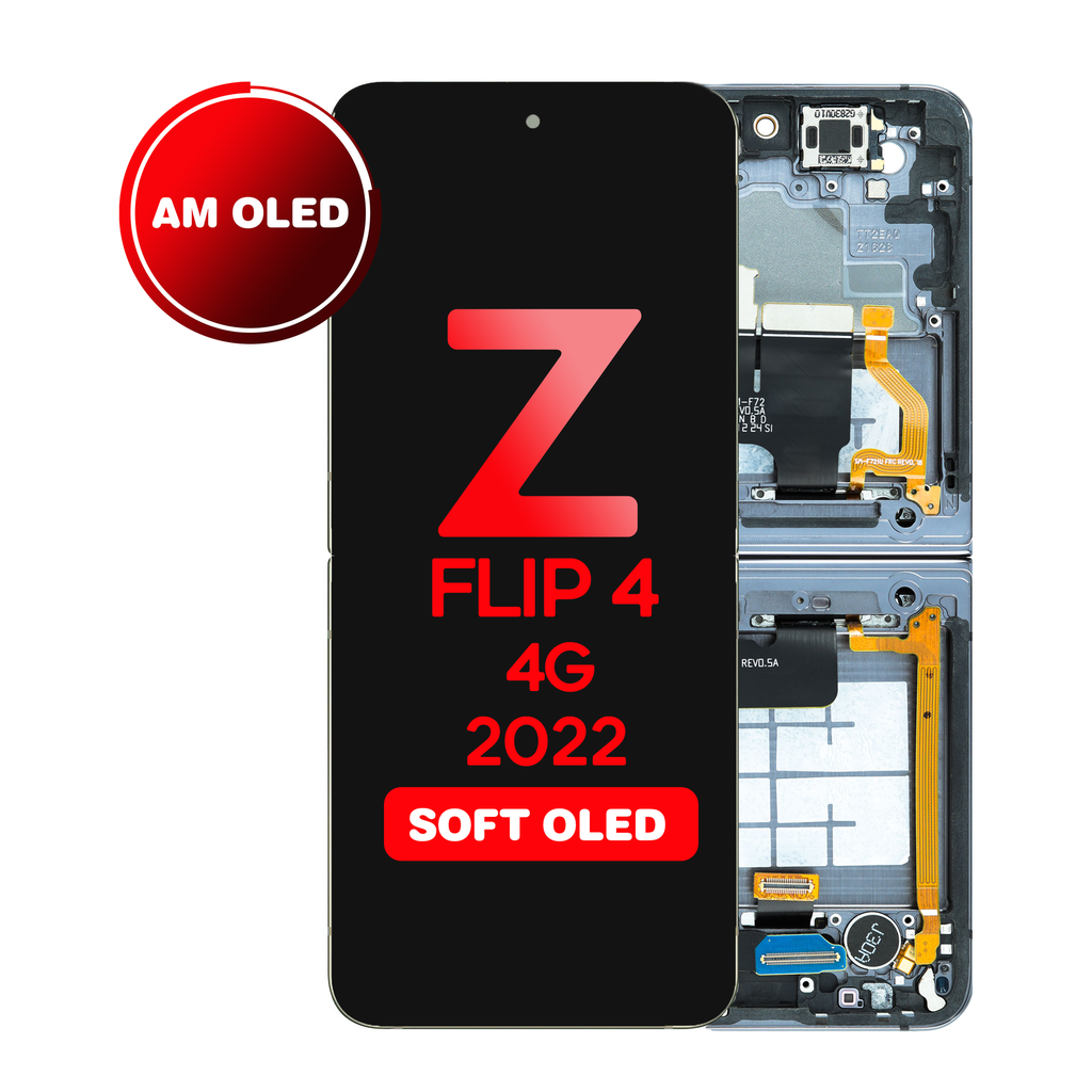 OLED Assembly (Inner) for Samsung Galaxy Z Flip 4 5G (F721) With Frame - Black (Aftermarket - OLED)