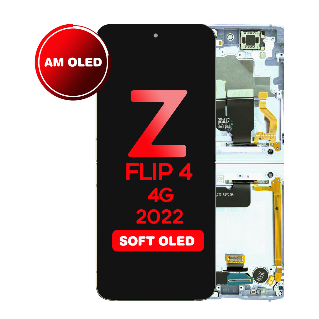 OLED Assembly (Inner) for Samsung Galaxy Z Flip 4 5G (F721) With Frame - Blue (Aftermarket - OLED)