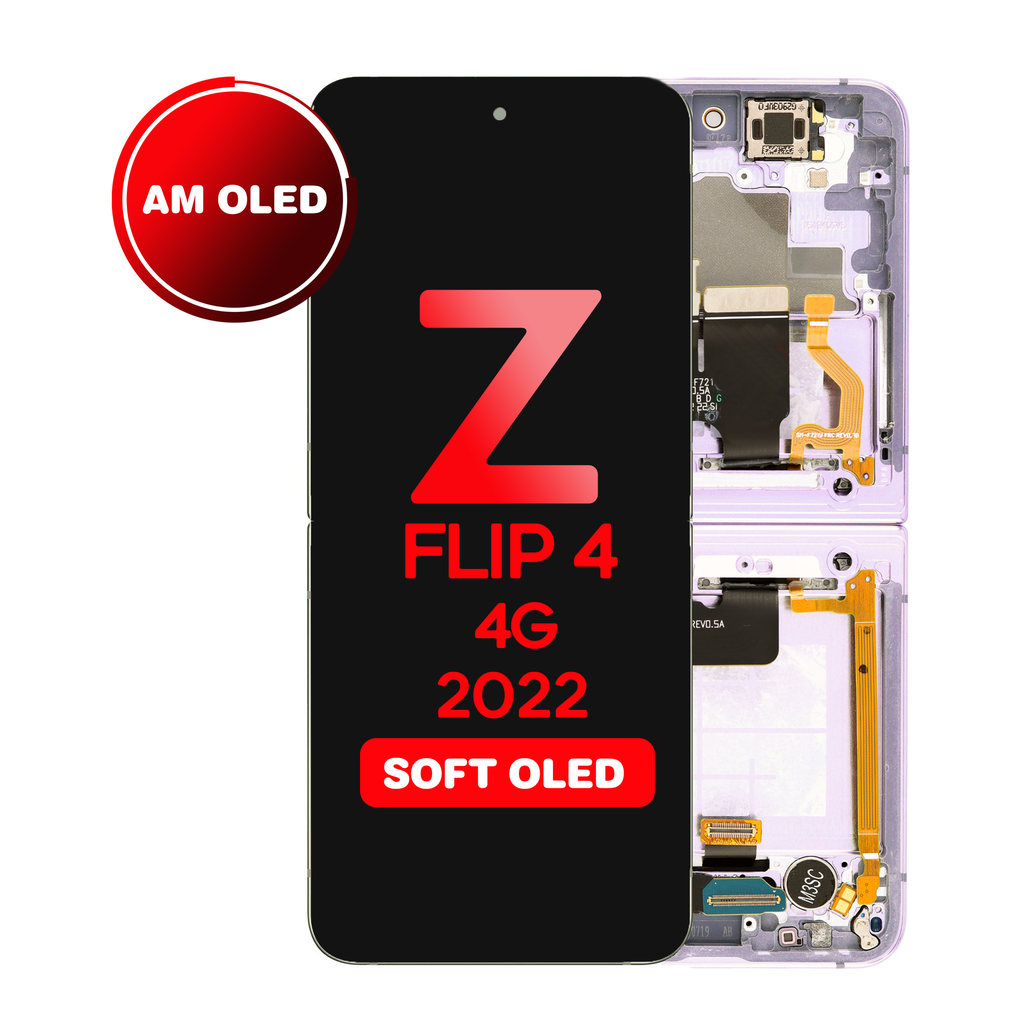 OLED Assembly (Inner) for Samsung Galaxy Z Flip 4 5G (F721) With Frame - Violet / Purple (Aftermarket - OLED)