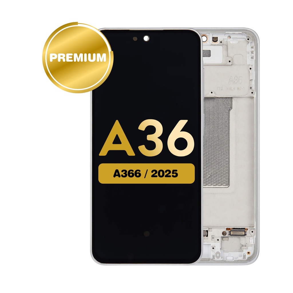 OLED Assembly with Frame For Samsung Galaxy A36 (A366 / 2025) - White (Premium)