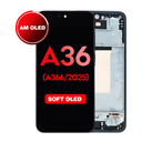 OLED Assembly with Frame For Samsung Galaxy A36 (A366/2025) - Black (Aftermarket - OLED)