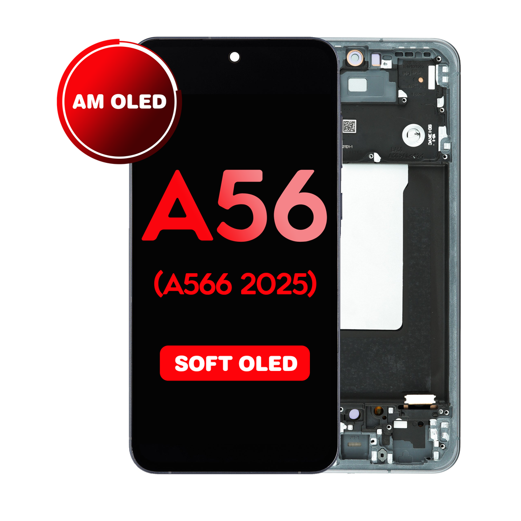 OLED Assembly with Frame For Samsung Galaxy A56 (A566 2025) - Graphite (Aftermarket - OLED)