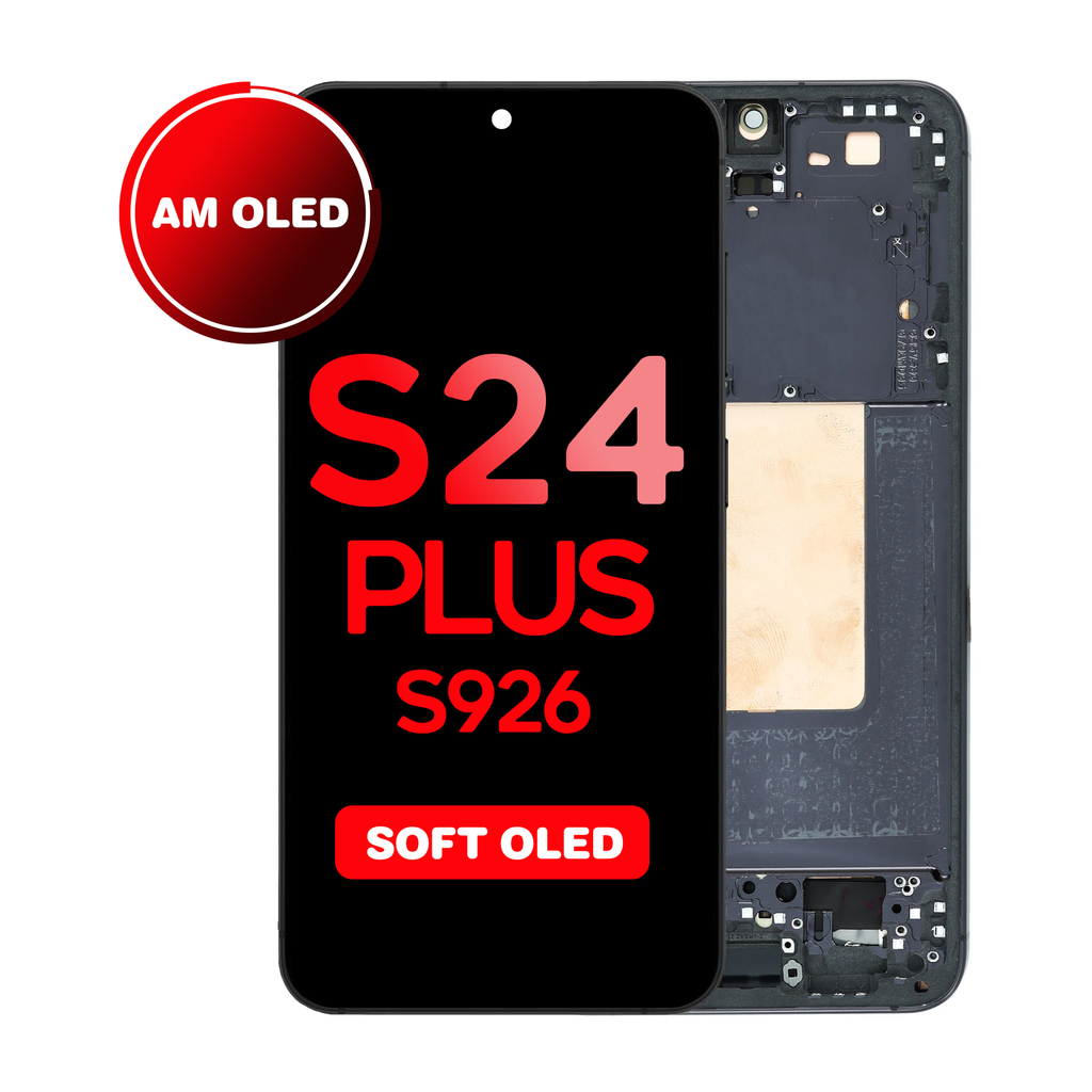 OLED Assembly for Samsung Galaxy S24 Plus (S926) with Frame - Onyx Black (Aftermarket - OLED)