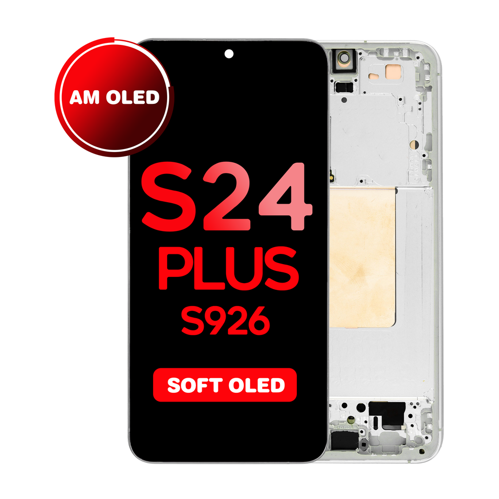 OLED Assembly for Samsung Galaxy S24 Plus (S926) with Frame - Marble Gray (Aftermarket - OLED)