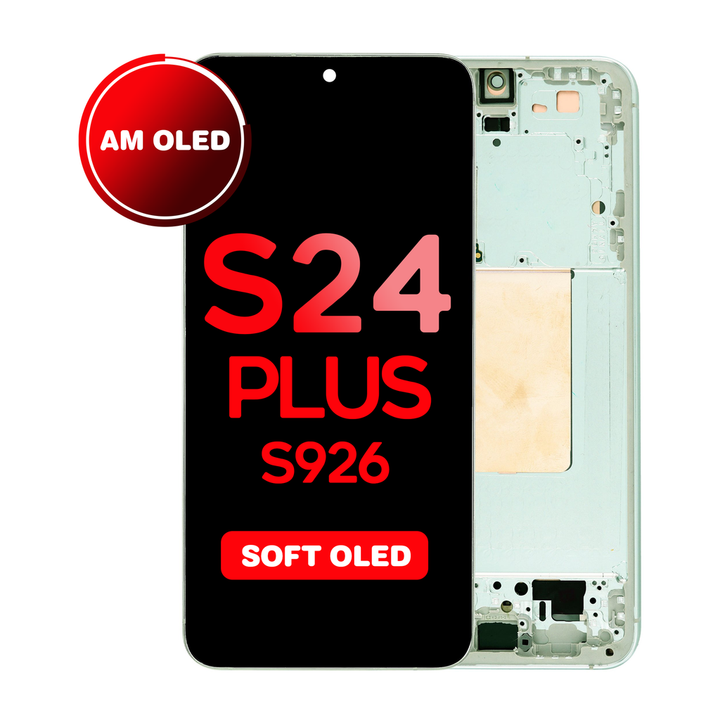 OLED Assembly for Samsung Galaxy S24 Plus (S926) with Frame - Jade Green (Aftermarket - OLED)