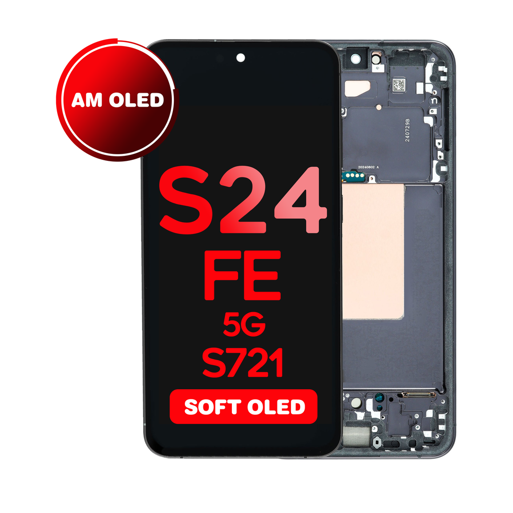 OLED Assembly for Samsung Galaxy S24 FE (S721) with Frame - Graphite (Aftermarket - OLED)
