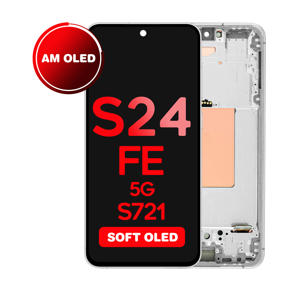 OLED Assembly for Samsung Galaxy S24 FE (S721) with Frame - Gray (Aftermarket - OLED)