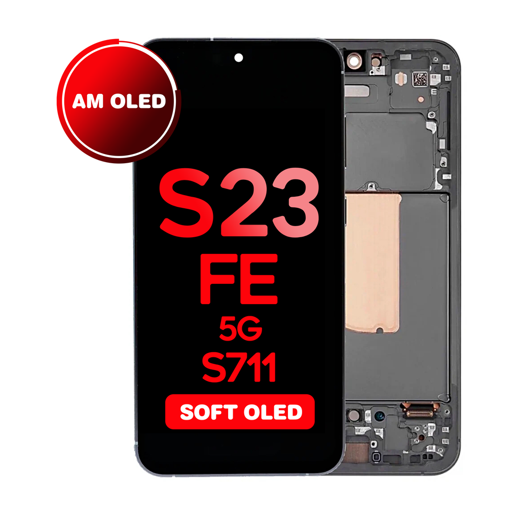 OLED Assembly for Samsung Galaxy S23 FE (S711) with Frame - Graphite (Aftermarket - OLED)