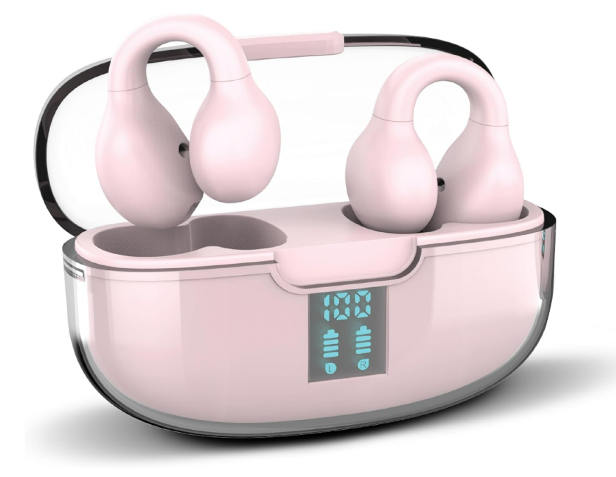 RCA Wave-66 True Wireless Earbuds, 20H Playtime, Hi-Res Audio, Big Bass - Pink