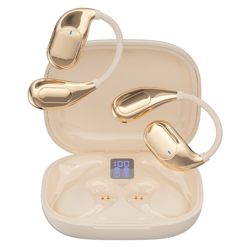 RCA Wave-44 TWS Aero Pods – Bluetooth V5.4, 5-6 Hour Playtime, Fast Charging - Gold