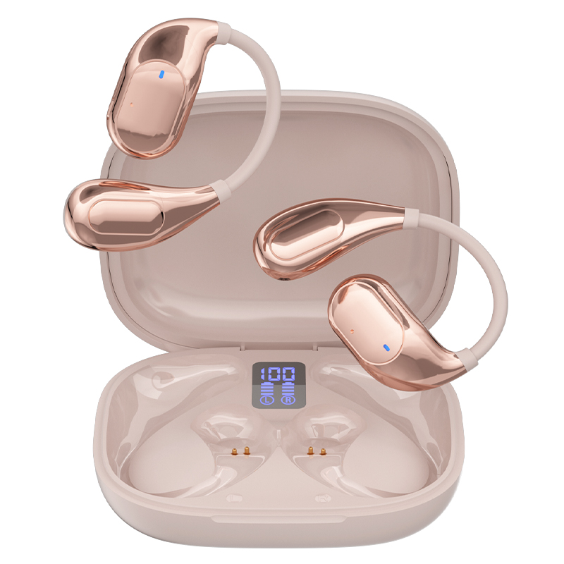 RCA Wave-44 TWS Aero Pods – Bluetooth V5.4, 5-6 Hour Playtime, Fast Charging - Rose Gold