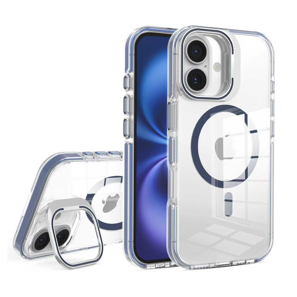 Crystal Camera Stand Case with Magsafe for  iPhone 17 - Dark Blue