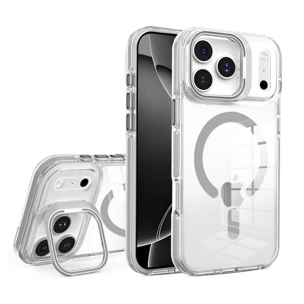 Crystal Camera Stand Case with Magsafe for  iPhone 17 Pro - Gray