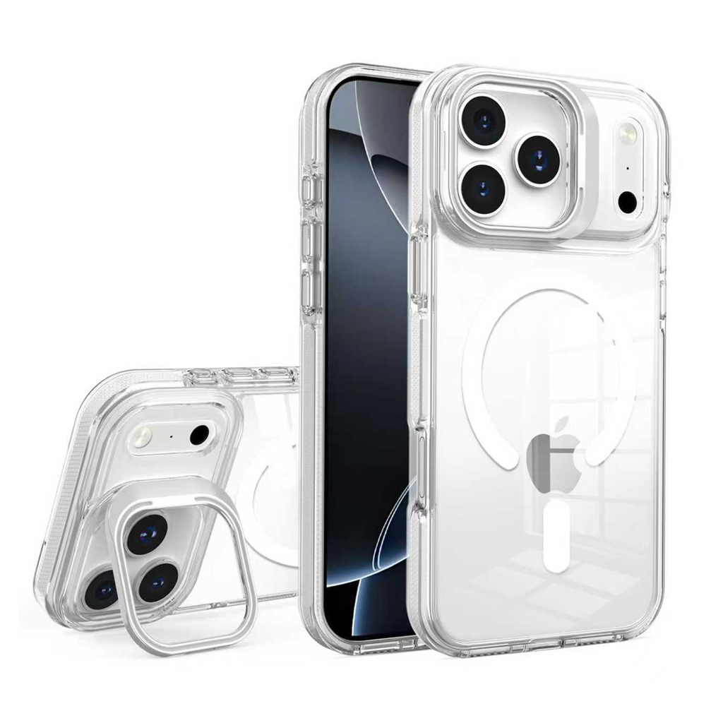 Crystal Camera Stand Case with Magsafe for  iPhone 17 Pro Max - White