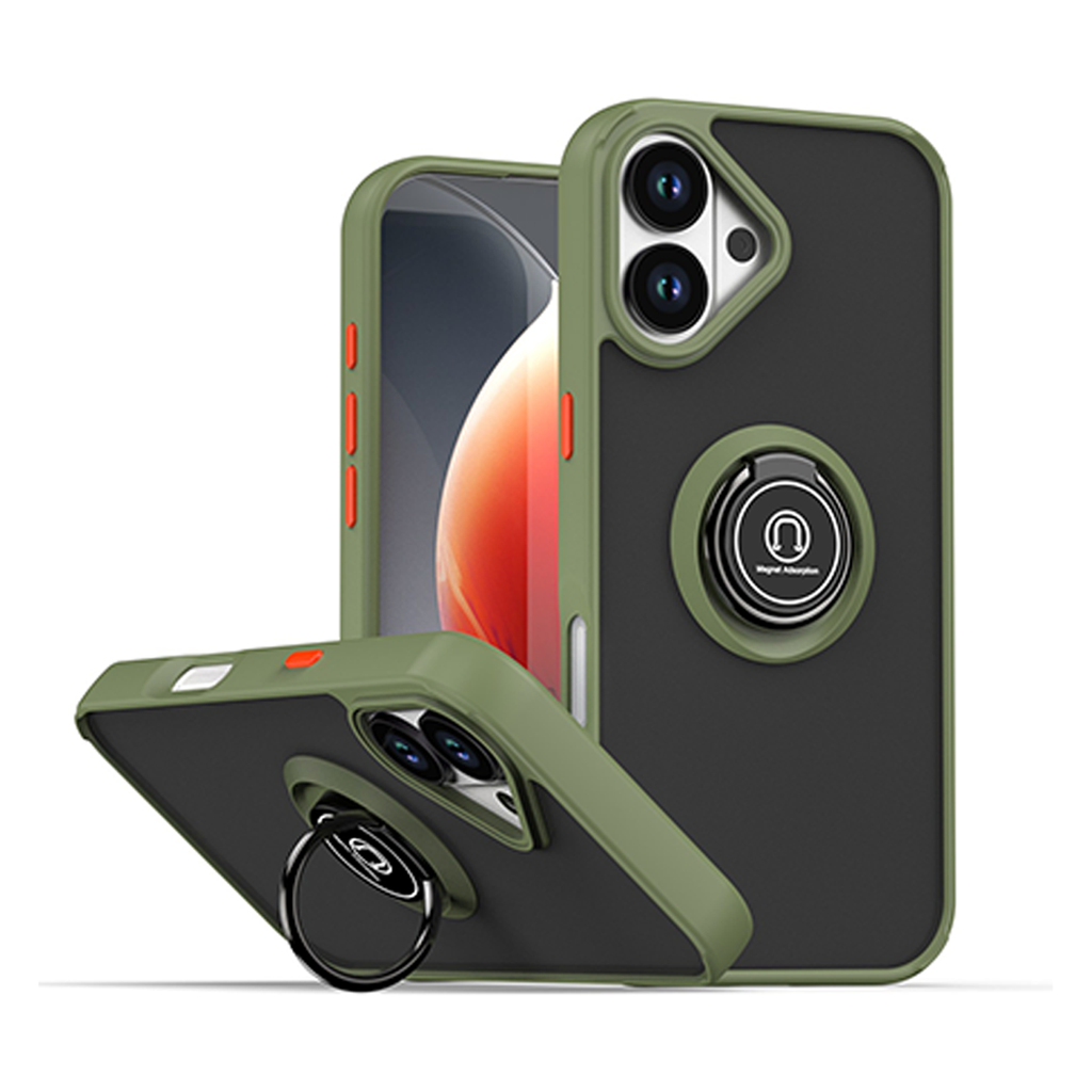 Matte Ring Case for iPhone 17 - Army Green
