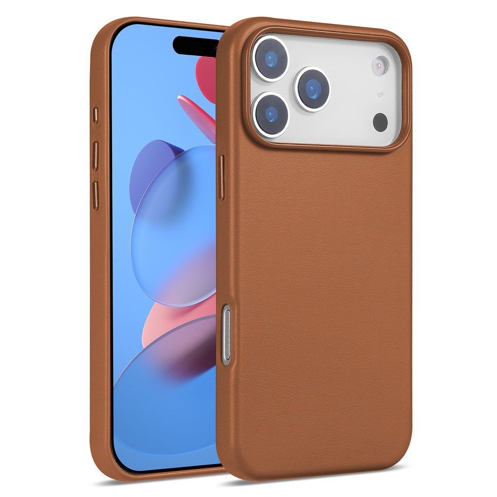 Leatherette Case with inner Magsafe for iPhone 17 Pro - Brown