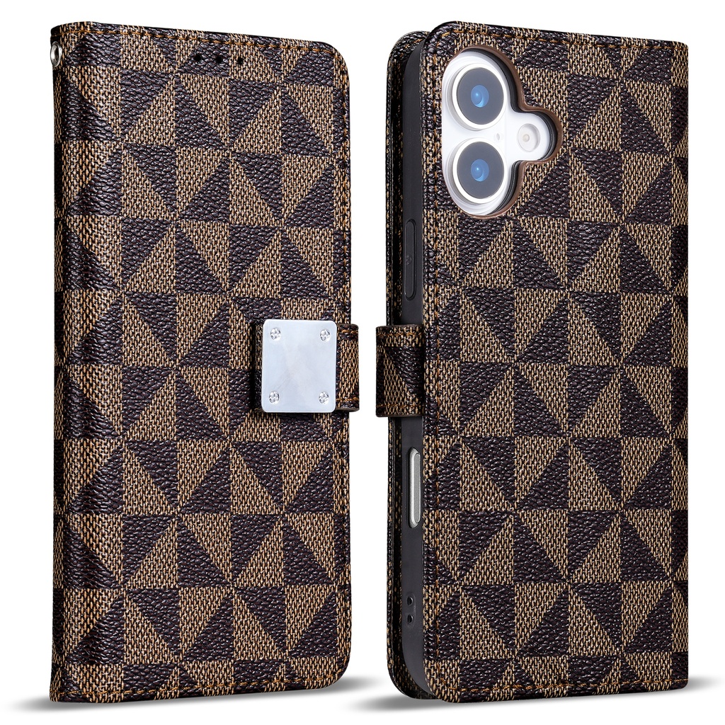 Triangle Wallet Case for iPhone 17 - Brown