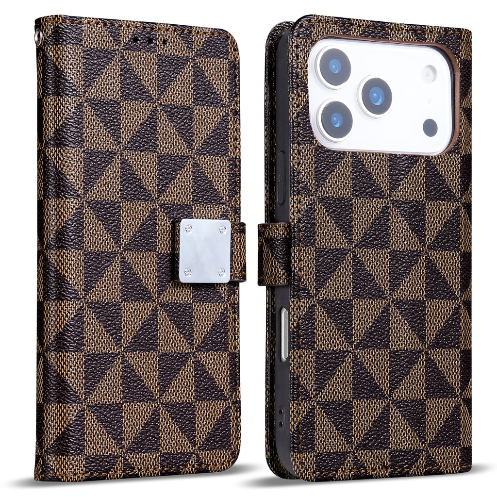 Triangle Wallet Case for iPhone 17 Pro - Brown