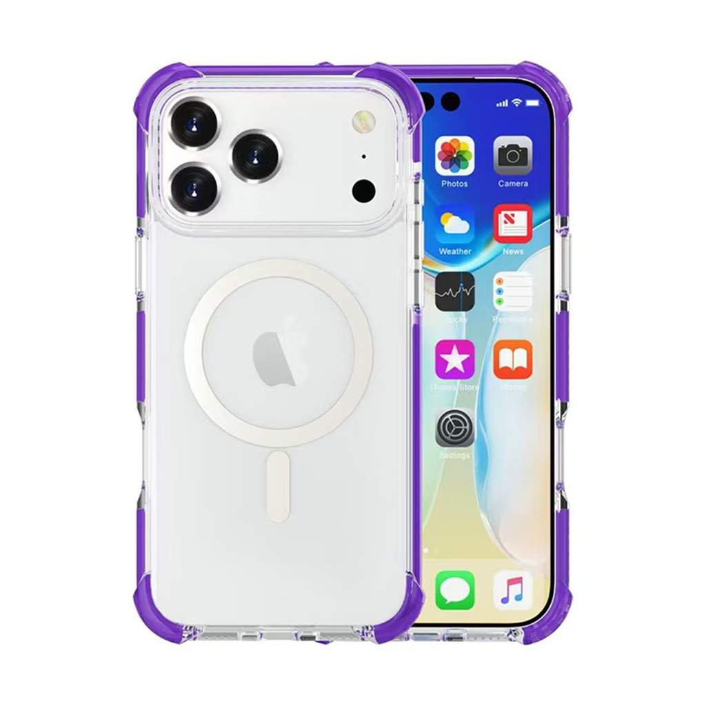 Hard Elastic Clear Case with Magsafe for iPhone Air - Purple Edge