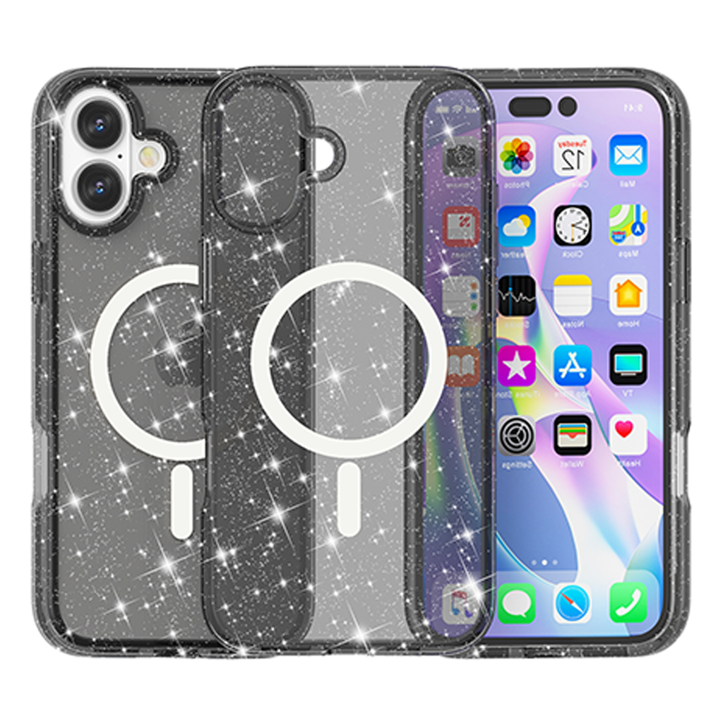 Transparent Color Case with Magsafe for iPhone 17 - Sparkle Black