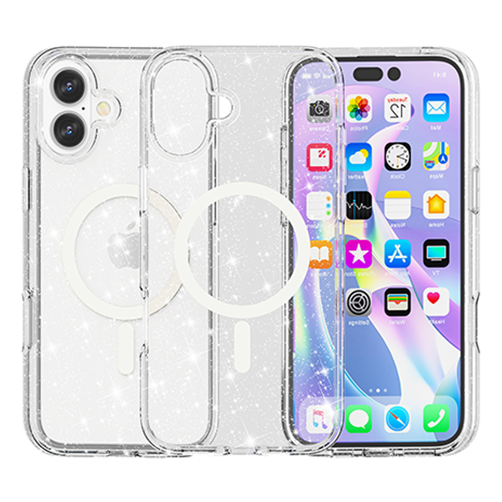 Transparent Color Case with Magsafe for iPhone 17 - Sparkle Clear