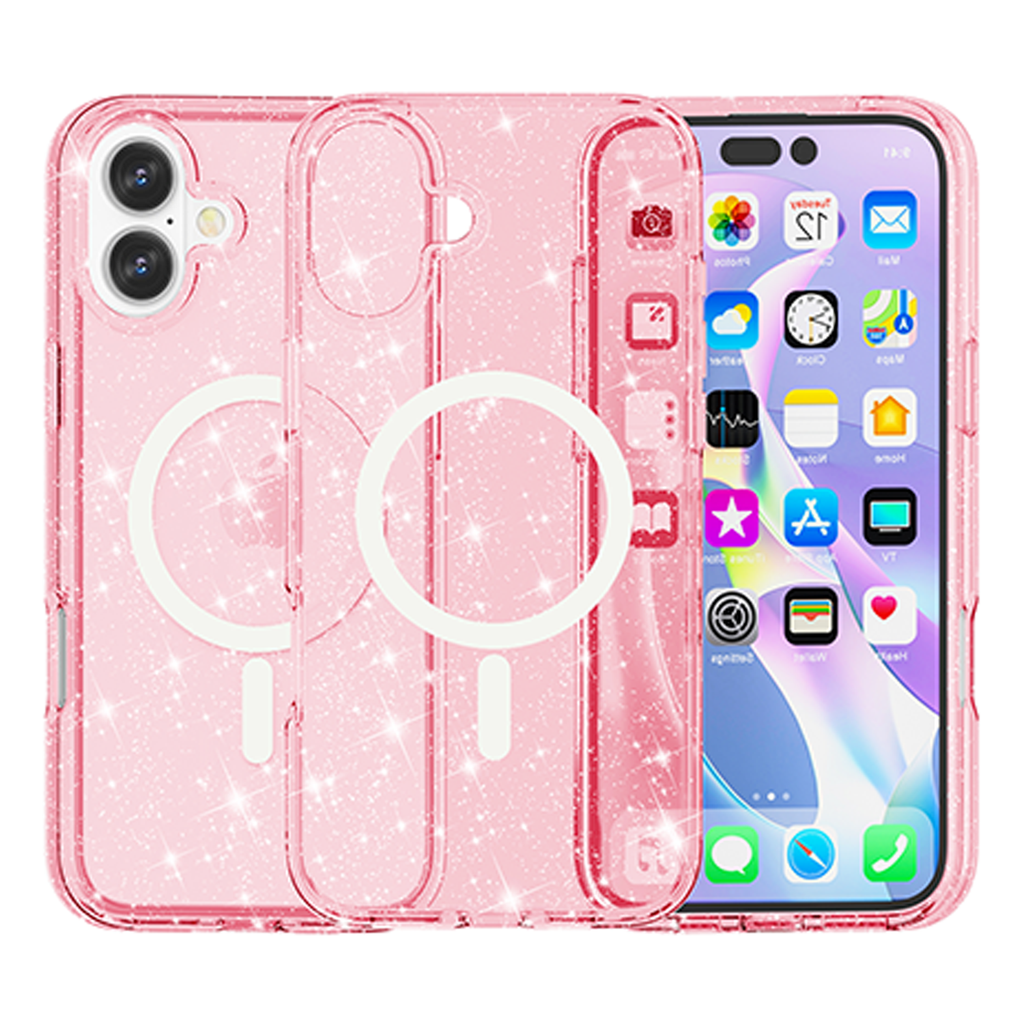 Transparent Color Case with Magsafe for iPhone 17 - Sparkle Pink