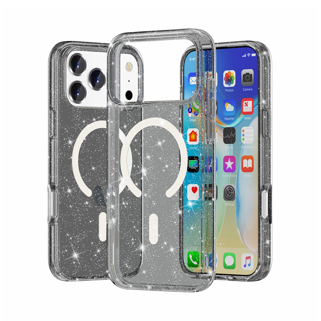 Transparent Color Case with Magsafe for iPhone 17 Pro / 18 Pro - Sparkle Black