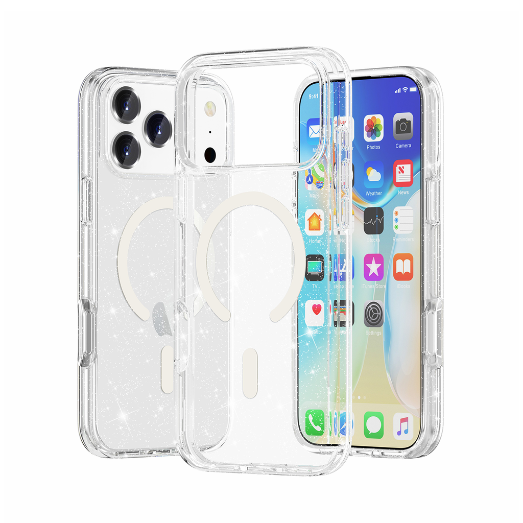 Transparent Color Case with Magsafe for iPhone 17 Pro Max / 18 Pro Max - Sparkle Clear