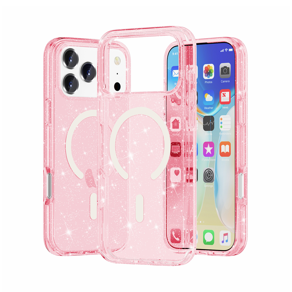 Transparent Color Case with Magsafe for iPhone 17 Pro Max / 18 Pro Max - Sparkle Pink