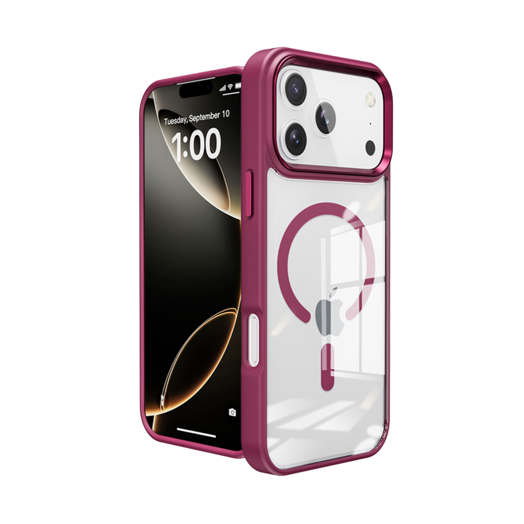 Metal Wireless Charging Case for iPhone Air - Burgundy