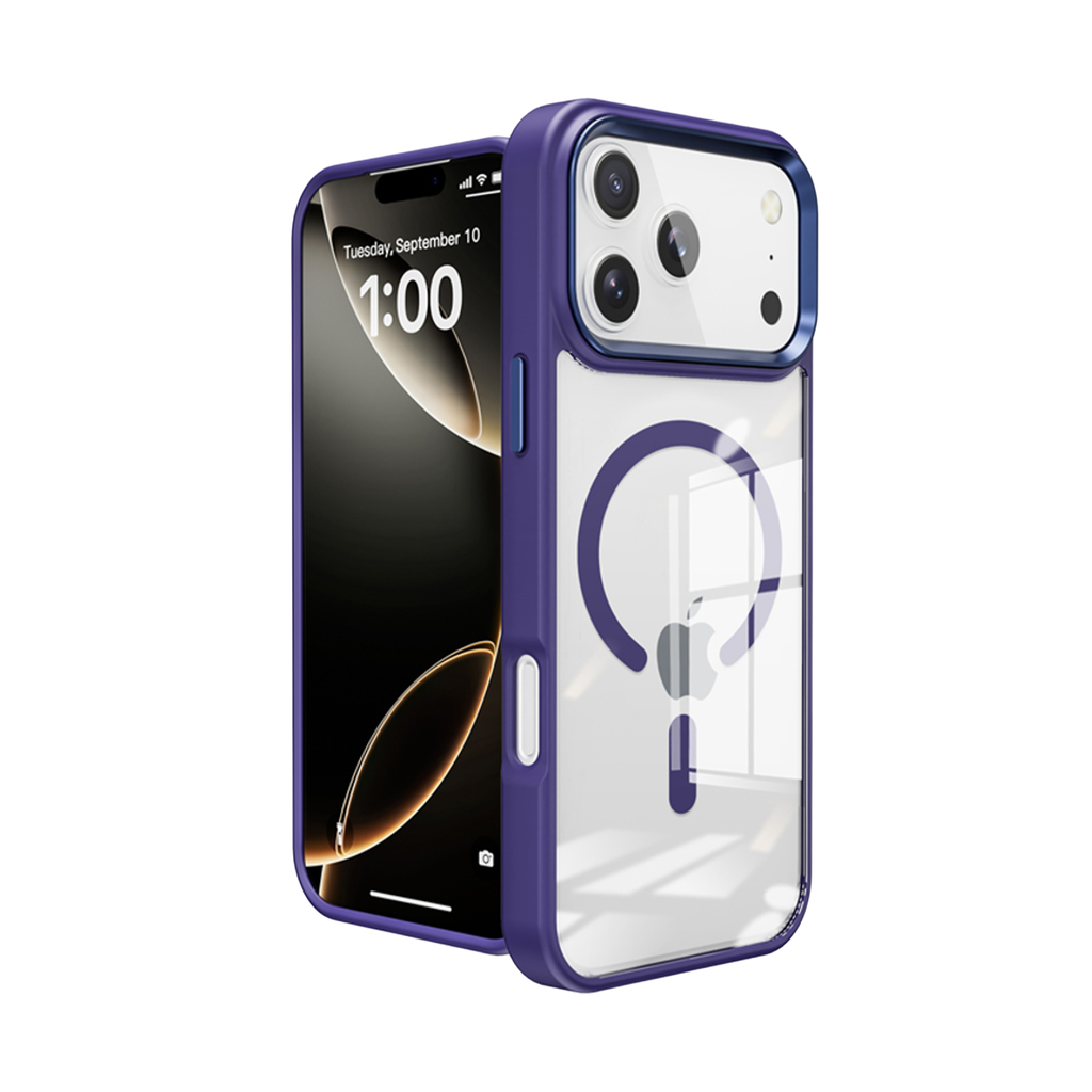 Metal Wireless Charging Case for iPhone 17 Pro - Purple