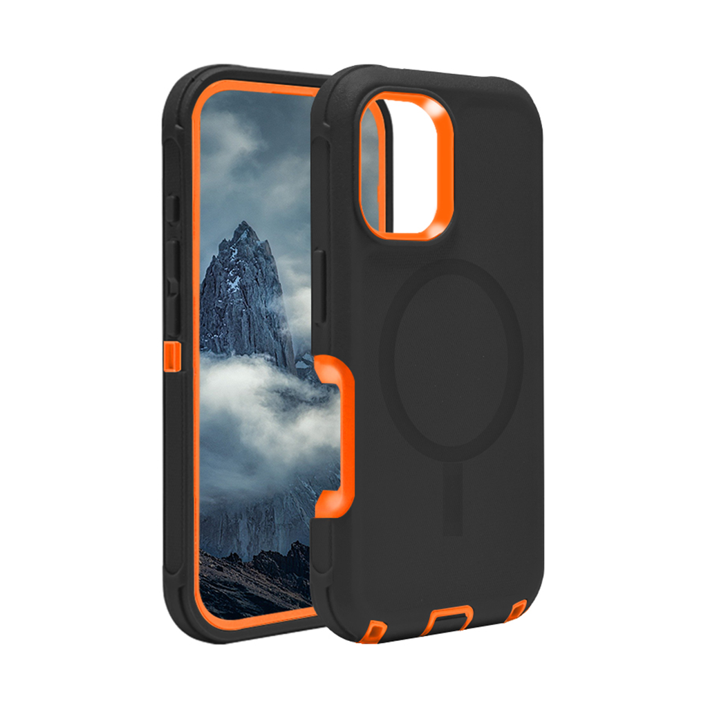  DualPro Protector Case with Magsafe for iPhone 16 Pro Max - Black  & Orange