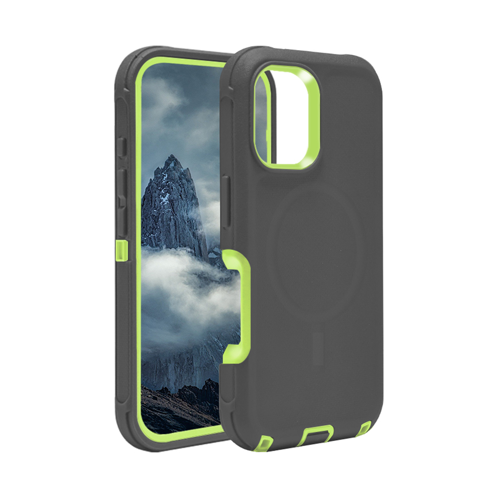  DualPro Protector Case with Magsafe for iPhone 16 Pro Max - Dark Gray & Green