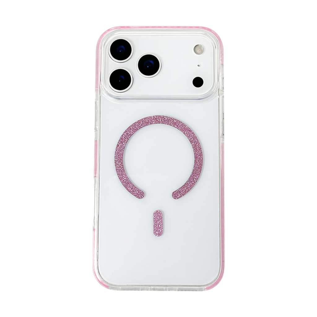 Glossy Bumper Clear Case with Magsafe for iPhone 17 Pro - Pink