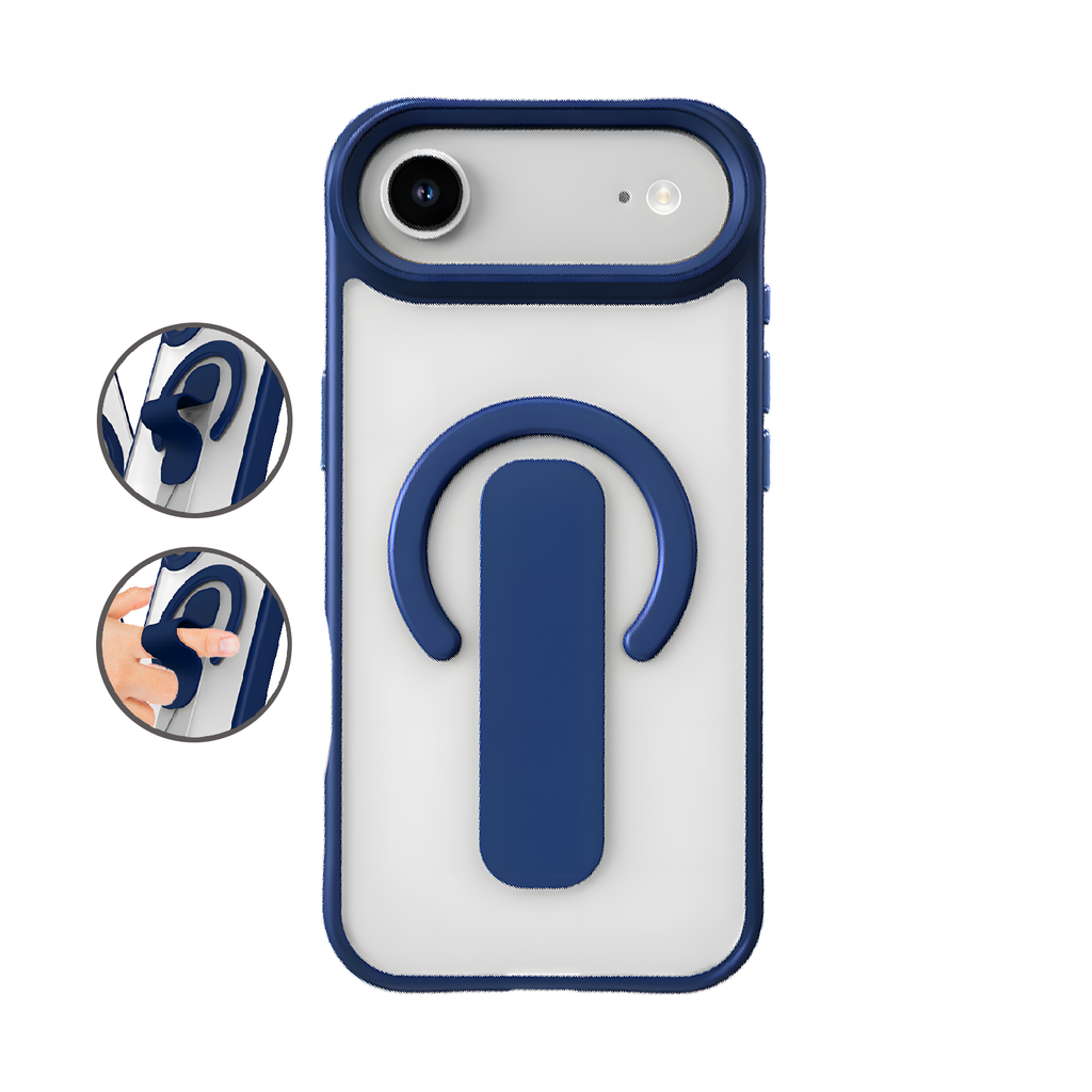 Sophisticated Matte Stand Holder Case with Magsafe for iPhone Air - Dark Blue