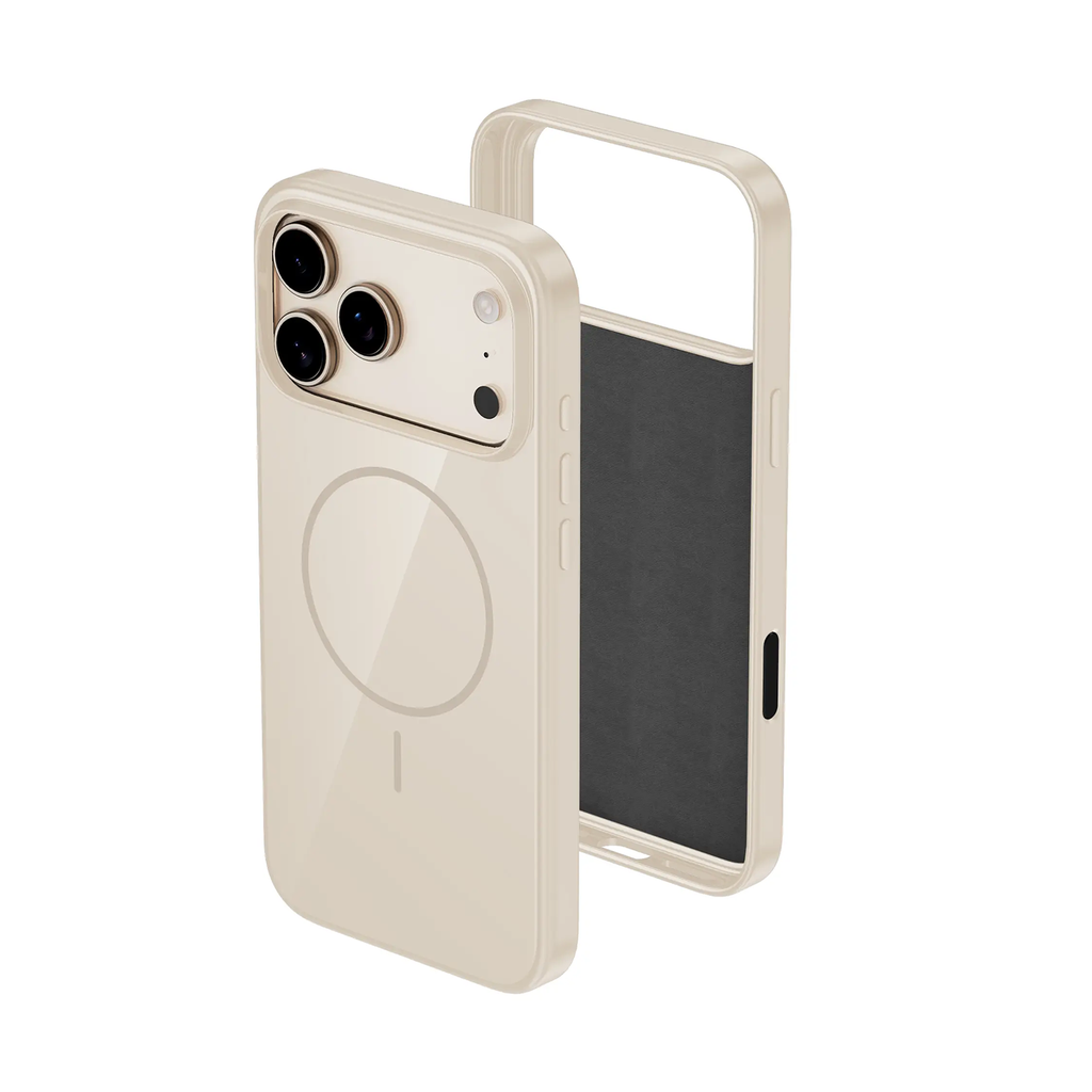 Elegant Silicone Case with Magsafe for iPhone 17 Pro - Cream