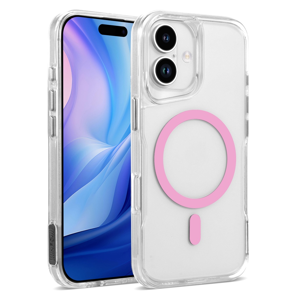 Colored Magsafe Clear Case for iPhone 17 - Pink