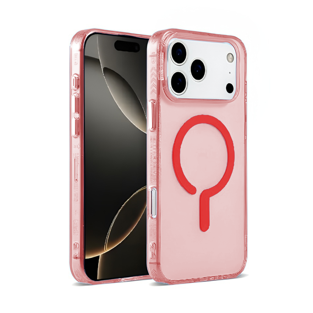 Joyful Color Clear Case with Magsafe for iPhone 17 Pro - Red