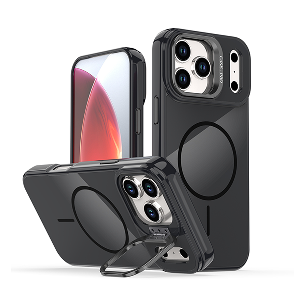 Pastel Hard Stand Case for iPhone 17 Pro - Black