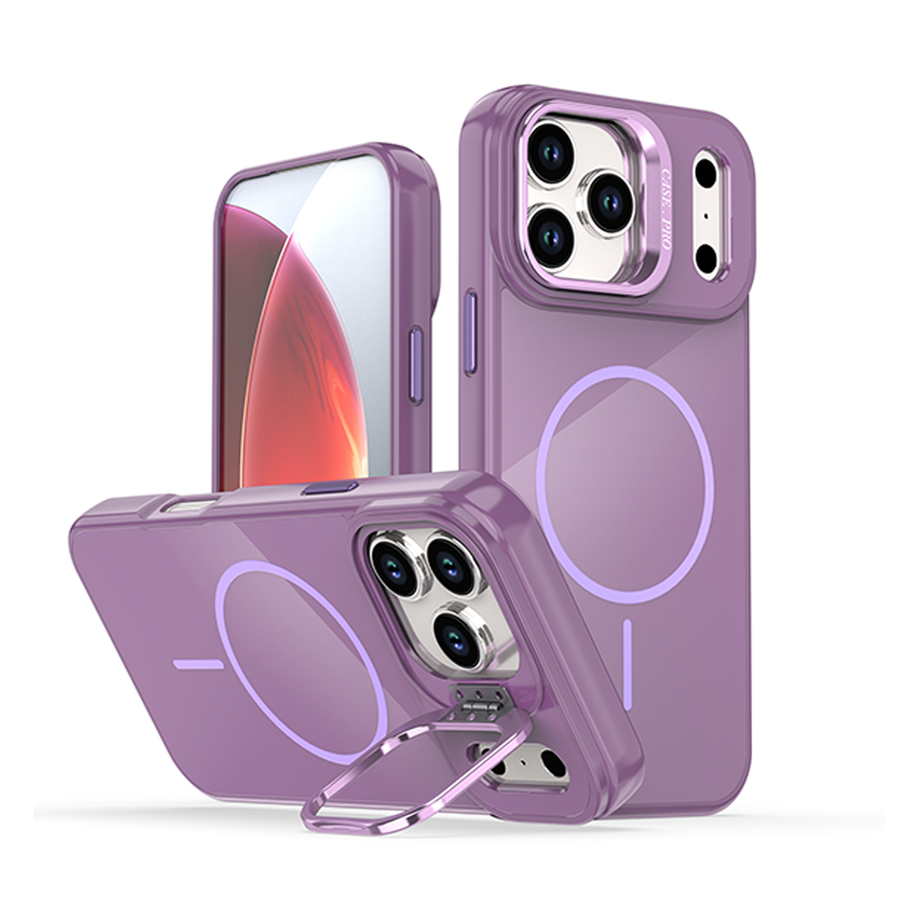 Pastel Hard Stand Case for iPhone 17 Pro Max - Purple