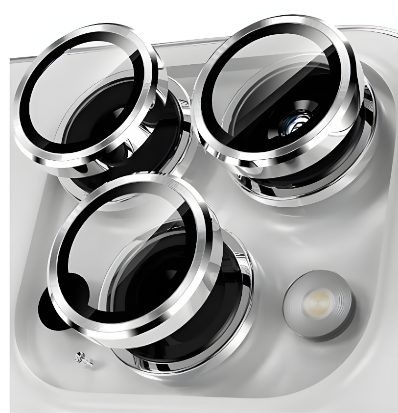 Ring Camera Lens w/HD Tempered Glass  for iPhone 17 Pro / 17 Pro Max (Silver) (1 Pc)