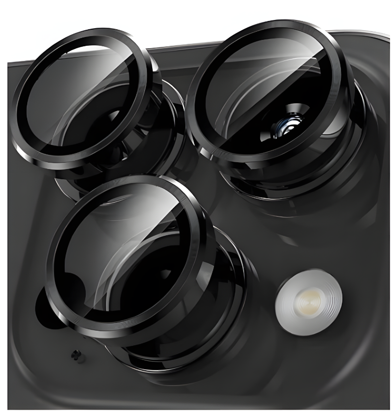 Ring Camera Lens w/HD Tempered Glass  for iPhone 17 (Black) (1 Pc)