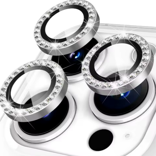 Diamond Camera Lens w/HD Tempered Glass for iPhone Air (Silver) (1 Pc)