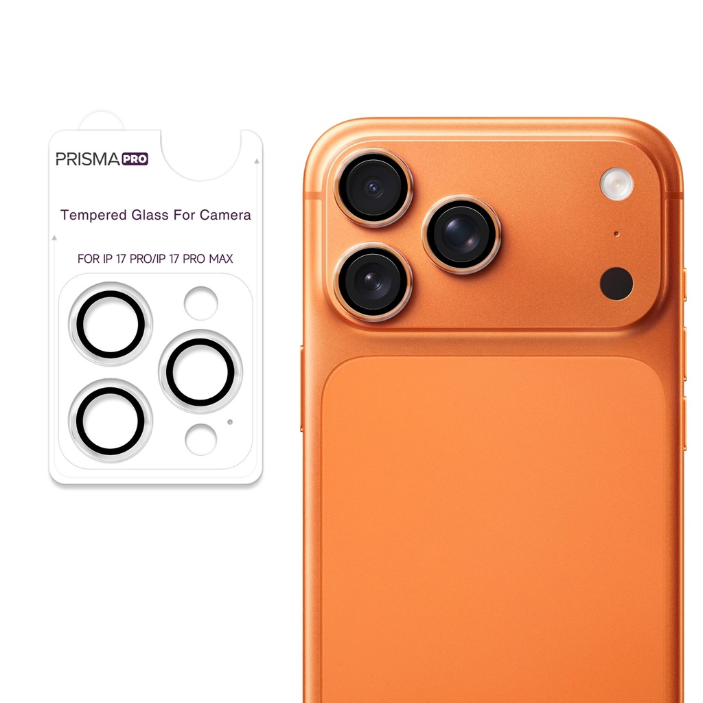 [PP-I17PM-RCL-CL] Prisma Pro Shield - Ring Camera Lens w/HD Tempered Glass for iPhone 17 Pro / 17 Pro Max (Clear)