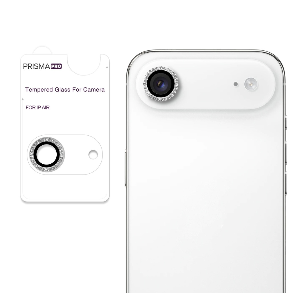 Prisma Pro Shield - Diamond Camera Lens w/HD Tempered Glass for iPhone 17 Air (Silver)