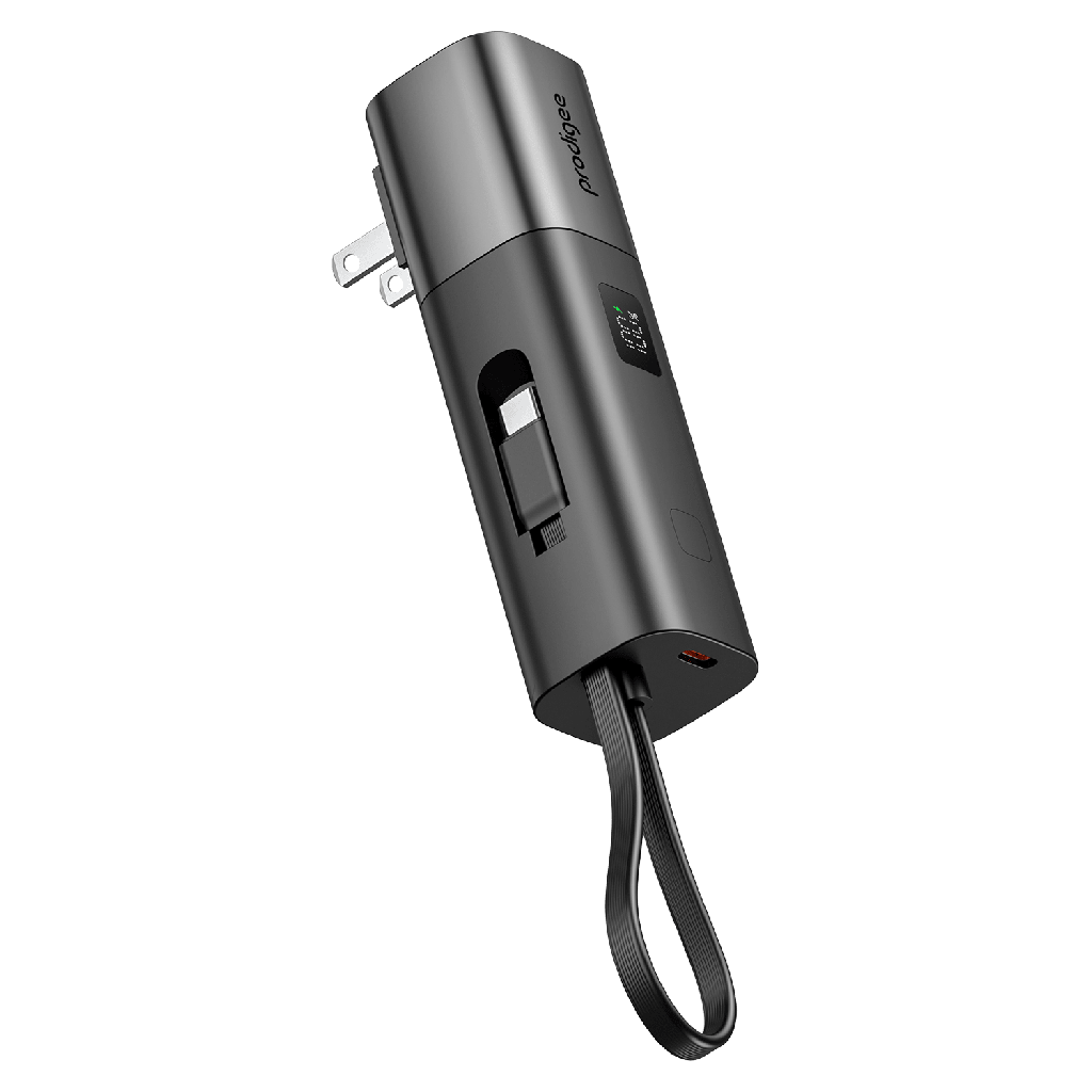 Prodigee - Energee Powerbar 2 In 1 Power Bank And Wall Charger 20w - Black