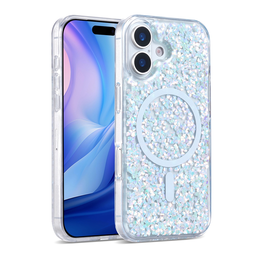 Magsafe Glitter Case for iPhone 17 - Silver