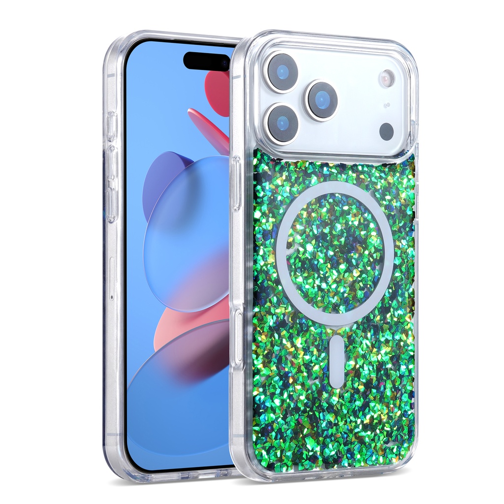 Magsafe Glitter Case for iPhone 17 Pro - Green