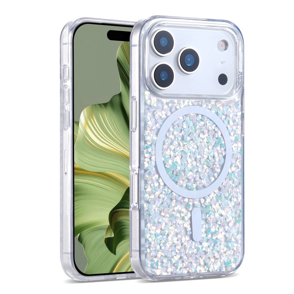 Magsafe Glitter Case for iPhone 17 Pro Max - Silver