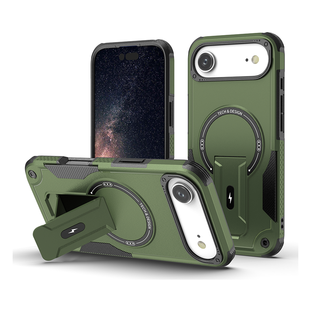 Shockproof Stand Case with Magsafe for iPhone Air - Army Green
